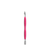 Staleks Pro UNIQ 10 TYPE 3 Gummy Manicure Pusher with Silicone Handle Narrow Rounded Pusher + Hatchet PQ-10/3